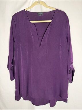 The  Limited Purple Split-Neck Tunic Top